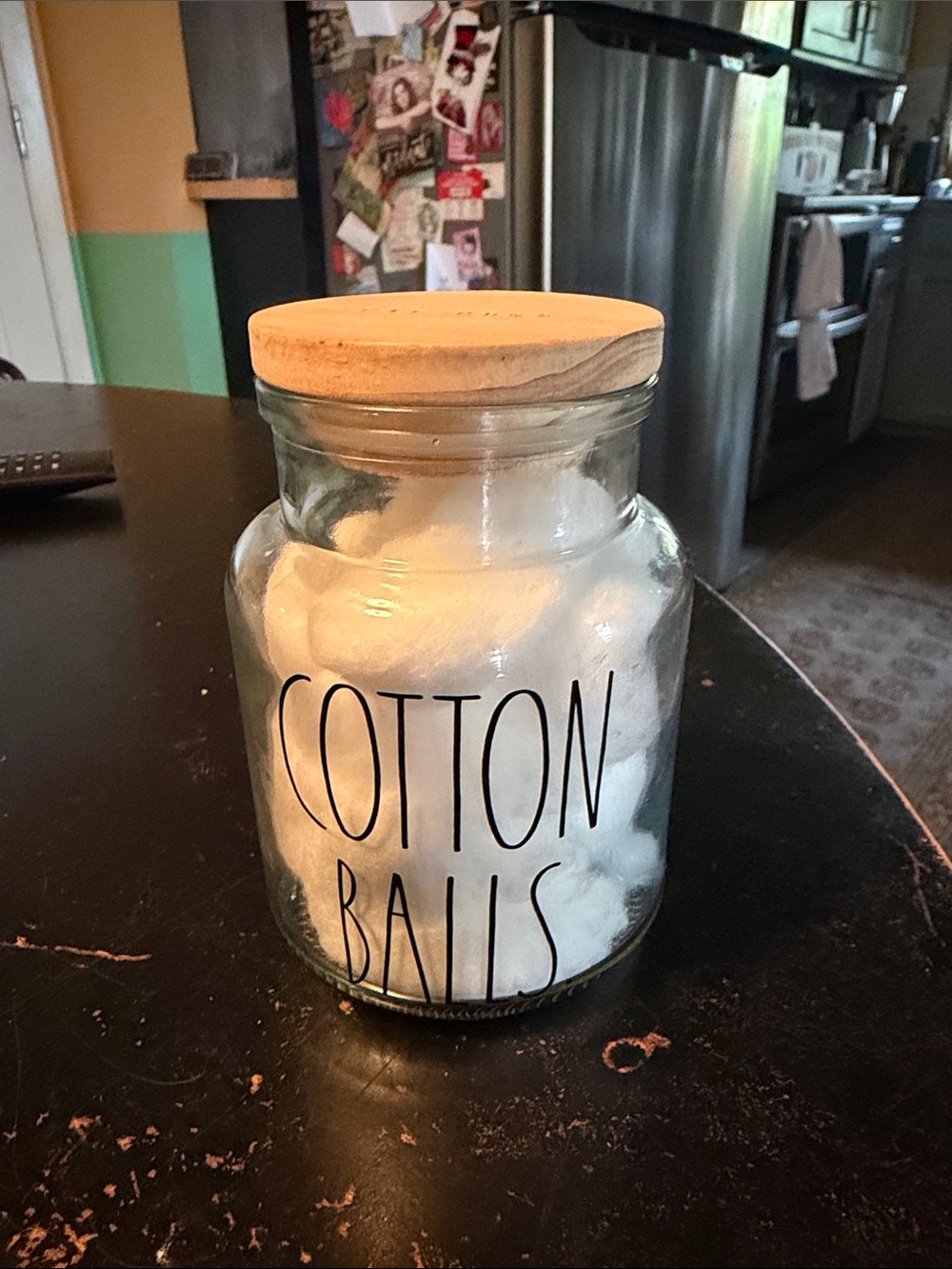 Rae Dunn Glass Jar with Wood Lid - Clear and Natural Wood